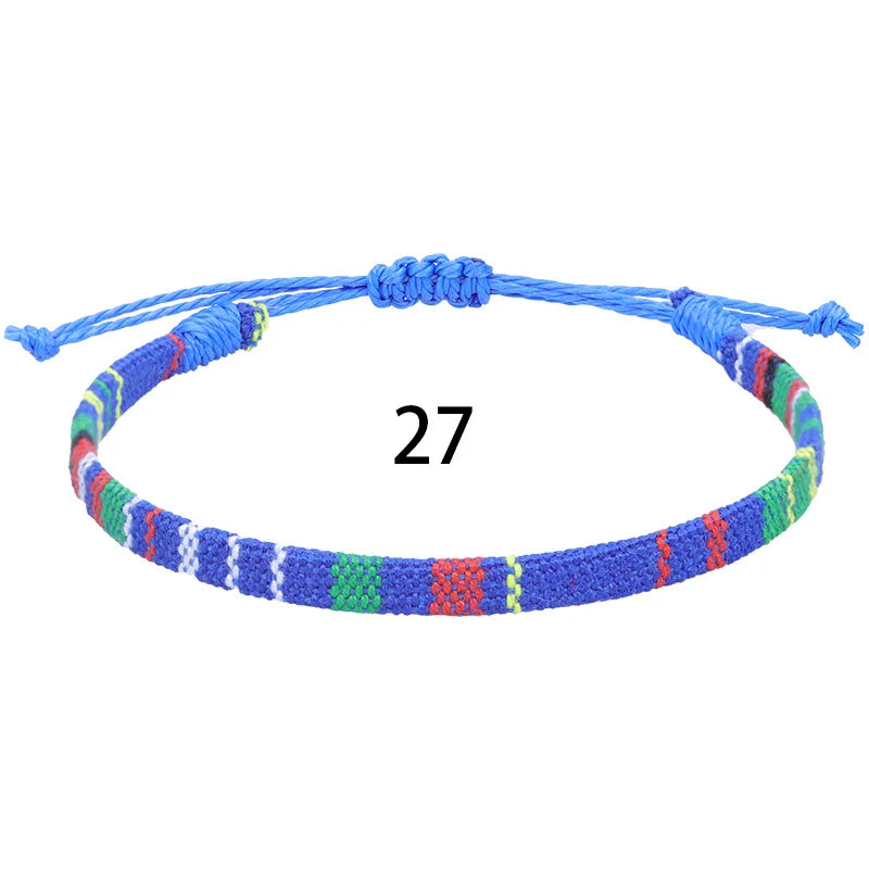 Anklets For Women Woven Fabric Foot Leg Bracelet Men Handmade Rope Braid Knot Beach Barefoot Weave Ethnic Boho Adjustable Cha