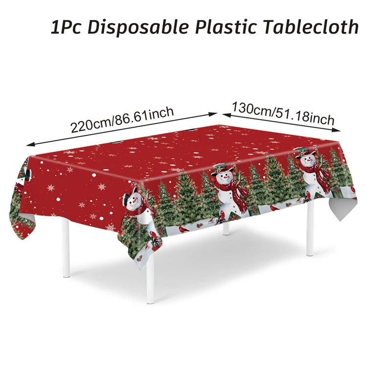 Disposable Christmas Tablecloth Merry Christmas Decors for Home 2024 Table Cover Xmas Ornament Navidad Natal New Year Gift 20