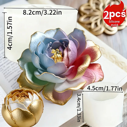 Lotus Flower Silicone Mold，For resin crafting - Suitable for candles、DIYCrafts、Valentine's Day、Mother's Day、Christmas Decorat