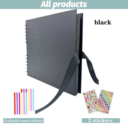 11.5 x 8.5-inch Scrapbook Album, Wedding Guest Book, Anniversary Memory Scrapbook, Wedding Photo Album & DIY Craft Album - bl