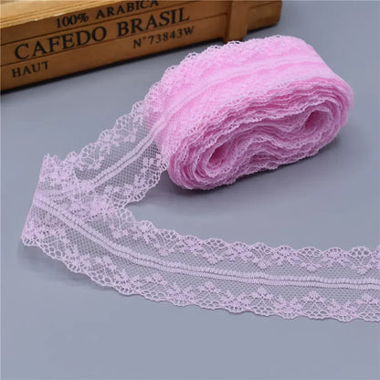 10Yards Lace Ribbon 40mm Wide White African Lace Fabric for Sewing Clothes Embroidered Lace for Crafts Trim Underwear Diy Tul