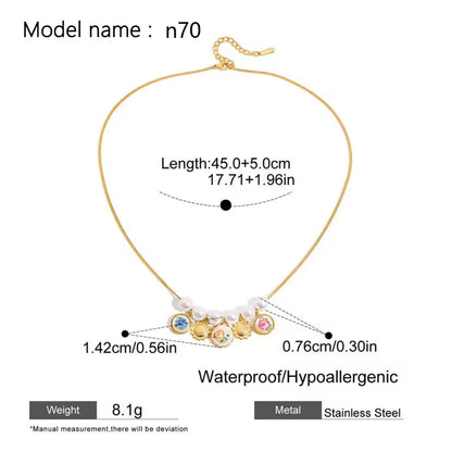 2026 Vintage Necklace On Neck Chain Women's Jewelry Accessories For Girls Clothing Aesthetic Gifts Fashion Pendant - gold n70