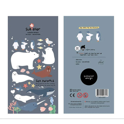 Korean Import Original Suatelier Daily Stickers Scrapbooking Diy Journal Stationery Sticker Decor Art School Supply - sea ani
