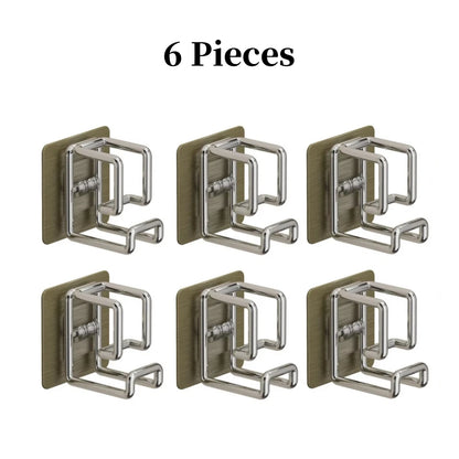 1/2/4/6Pcs Stainless Steel Washbasin Hook Multifunction Punch-free Kitchen Bathroom Rack Basin Storage Rack Towel Hanging Hol