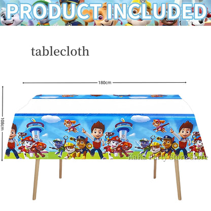 PAW Patrol Birthday Party Decor Tableware Tablecloth Plates Cup Balloons Baby Shower PAW Patrol Party Supplies Kids Favors Gi