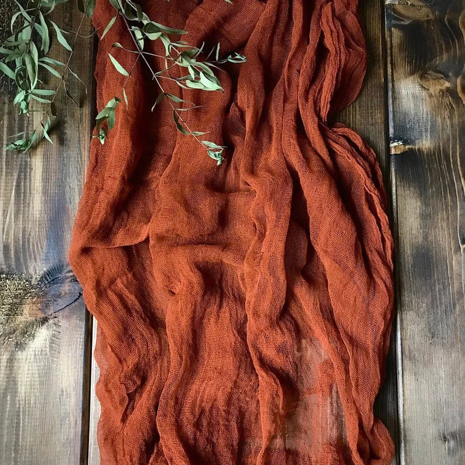 Semi-Sheer Gauze Table Runner Sage Cheesecloth Table Setting Dining Vintage Wedding Party Christmas Banquets Arches Cake Deco