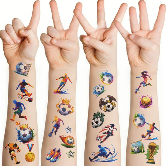 10pcs Soccer Temporary Tattoo Stickers Kids Boys Birthday Party Favors Sport Football Party Decoration Pinata Fillers Toy Gif