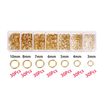 1Box Stainless Steel Lobster Clasps Open Jump Rings Crimp Beads Caps Set For Diy Bracelet Necklace Jewelry Making Making Kits