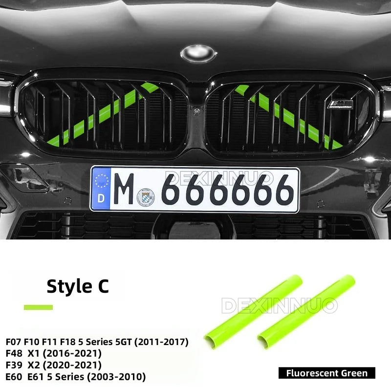 Car Front Grille Trim Strips For BMW E60 F07 F10 F20 F22 F25 F30 F32 F39 F44 F46 F48 G11 G12 G30 G32 G01 G02 G05 G20 1-7Serie