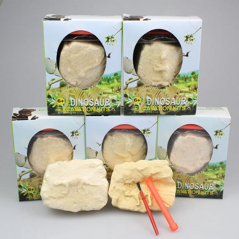 Dinosaur Skeleton Excavation Toy DIY Digging & Assembly Model, Archaeological Science Kit Fossil Experience for Educational P
