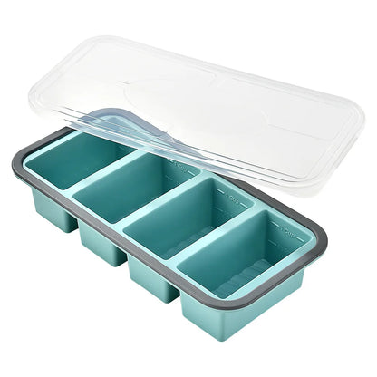 New Freeze Preservation Mold Giant Large Silicone Ice Cube Tray Mold with Lid Food Storage Container Baking Mold Kitchen Tool
