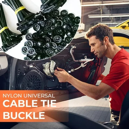 300/10PCS Self-Locking Nylon Cable Tie Buckle Heavy Duty Zip Ties Holder with Pin Fasteners Car Body UV Resistant Zipties