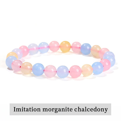 JD Natural Stone Beads Bracelet Amethyst Tiger Eye Crystal Quartz Agate Gem Beads Bangles Women Men Reiki Healling Jewelry Gi