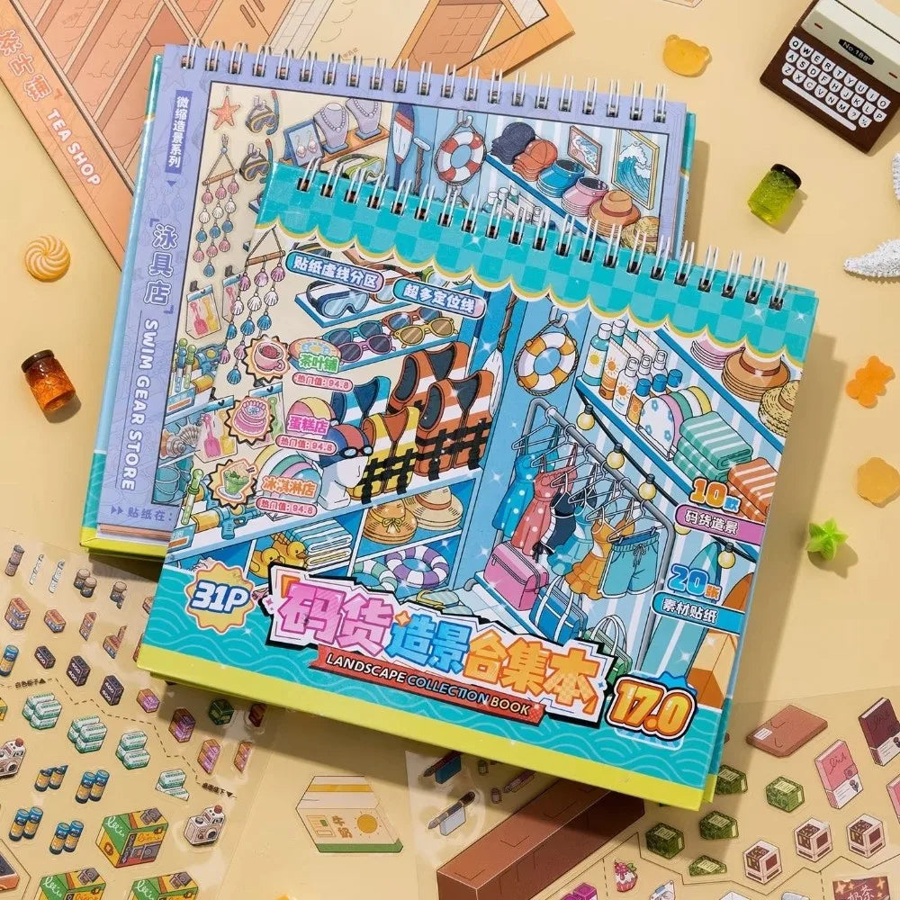 Store Code Goods Store Code Goods Series Sticker Stacking Sticker 3D Design Sticker Book Scene Collection DiY Cut Design