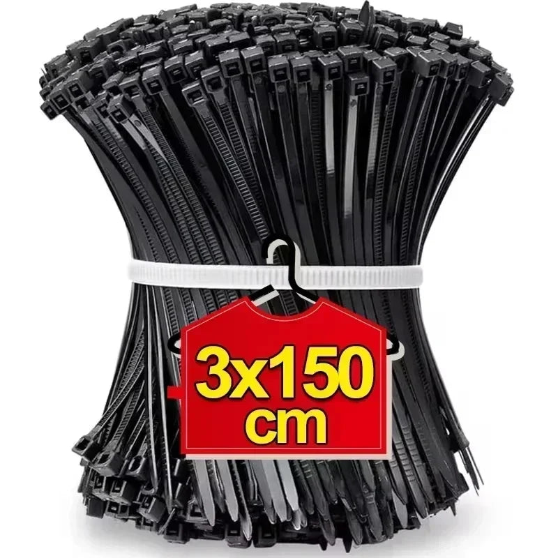 2000/100Pcs Self Locking Nylon Cable Ties Plastic Cord Tie Heavy Duty Cables Fastening Rings Loop Hardware Organizer Wire Str