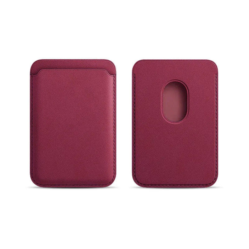 Magnetic Card Holder Leather PU Card Sleeve ID Card Holder Mobile Phone Back Sticker Bag For Magsafe iPhone 17 Card Holder Co