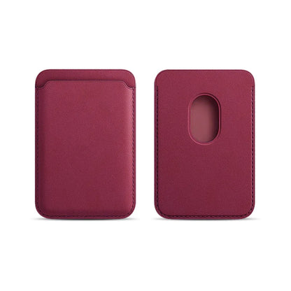 Magnetic Card Holder Leather PU Card Sleeve ID Card Holder Mobile Phone Back Sticker Bag For Magsafe iPhone 17 Card Holder Co
