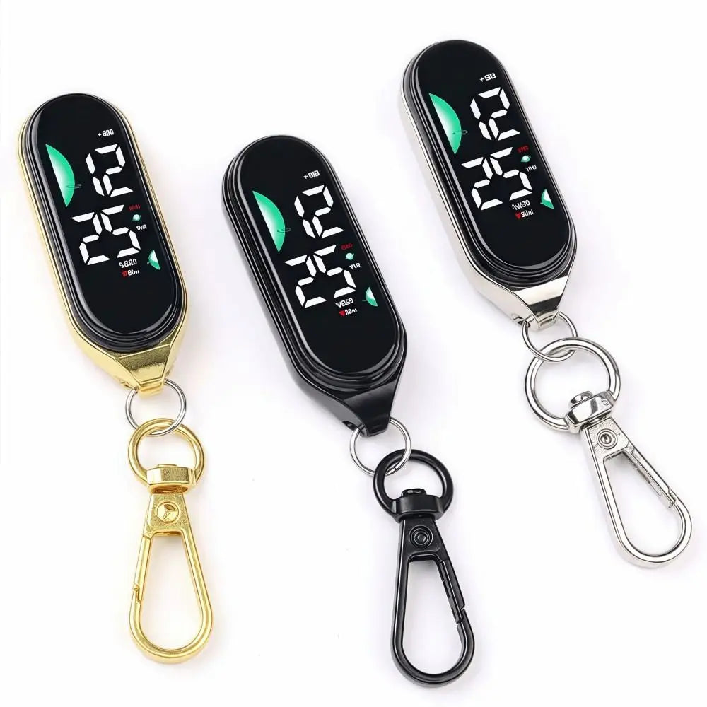 LED Electronic Hanging Watch Portable Waterproof Pocket Watch Digital Display Carabiner Luminous Pocket Watch Kids Adults