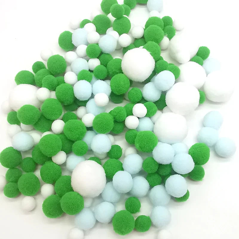 8-30mm Pom poms Multi-Colored Pompoms Soft Fluffy Puff Pompom Balls for Kid DIY Creative Craft Wedding Decor Sewing Supplies 