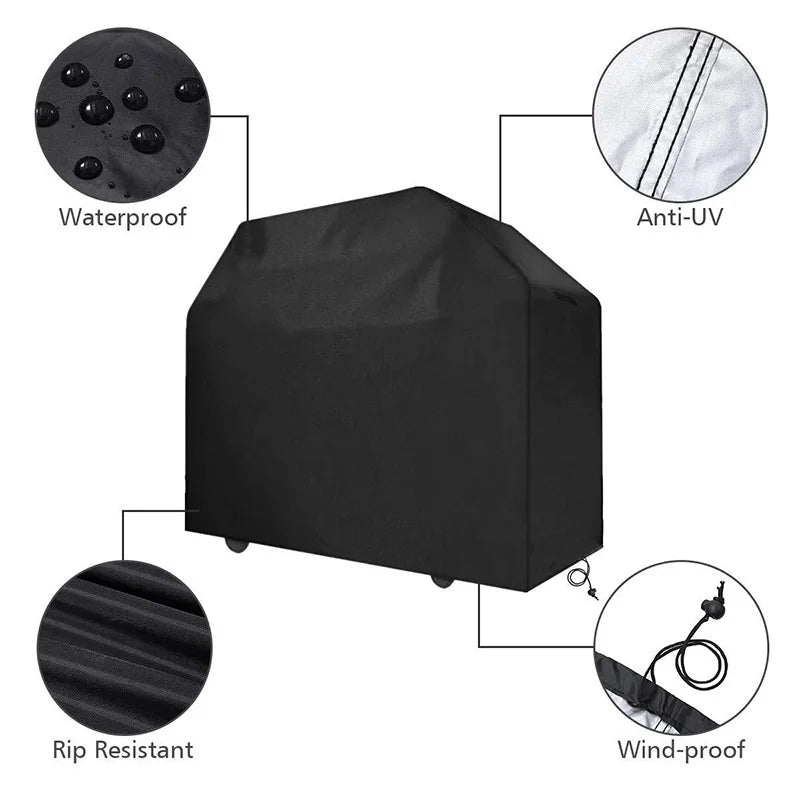 5 Size BBQ Grill Barbeque Cover Anti-Dust Waterproof Weber Heavy Duty Charbroil BBQ Cover Outdoor Rain Protective Barbecue Co