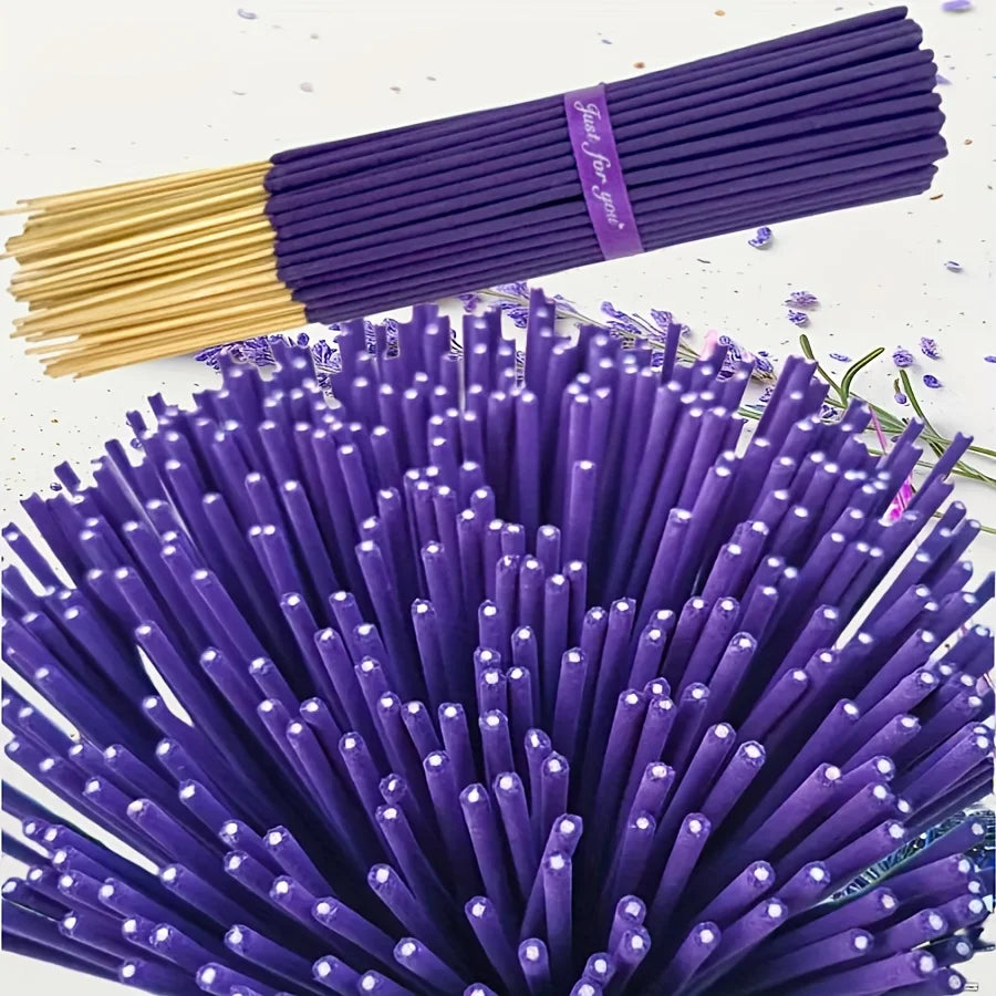 Available in 57/129/299 Pieces, Lavender Premium Incense Sticks, 8.66 Inches - 30~40 Minutes Burning Time, Light Fragrance, S