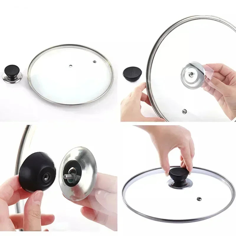 Kitchen Handle Cookware Knob Cover Glass Bottom Cover 4 Pieces Pressure Cookers Universal Pot Lid Handle Interchangeable Hand
