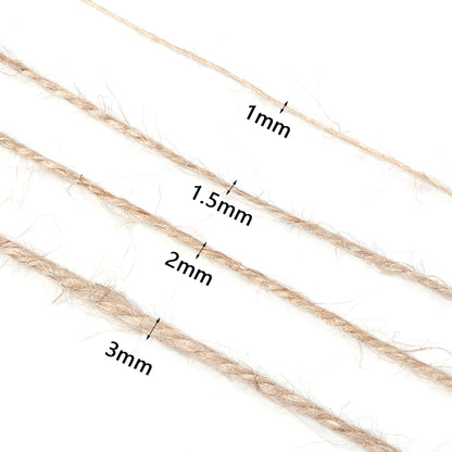 100Meters Natural Jute Rope String Ribbon Crafts DIY Vintage Jute Cord Twine Thread Sewing Gift Party Wedding Home Decoration