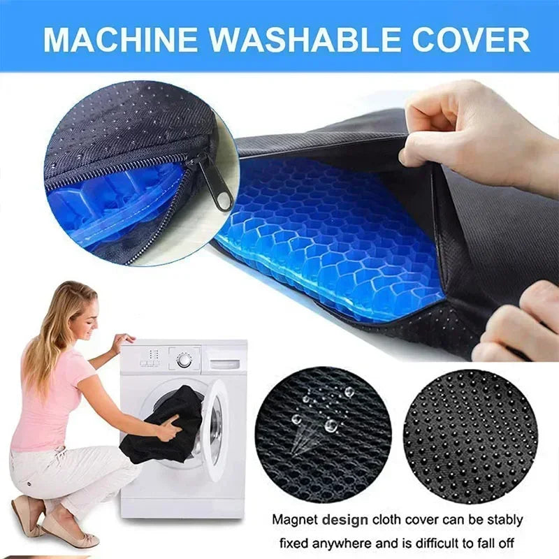 Gel Seat Cushion Double Thick Egg Gel Summer Cushion for Pressure Relief Breathable Chair Pad Car Seat Office Chair Soft Cush