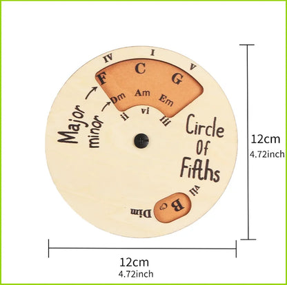 Wooden Melody Tool Round Circle of Fifths Wheel Melody Chord Tool Music Transpose Accessories For Musicians Beginners Songwri
