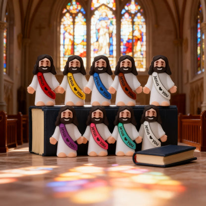 10/60pcs Mini Jesus Decorations Cartoon Statue Set for Holiday Party Scene Decor Festive Room Figurines Christmas Easter Gift