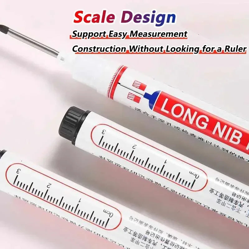 iLMH 1-40PCS Deep Hole Long Nib Head Markers For Metal Perforating Pen Waterproof Bathroom Woodworking Decoration Multi-Purpo