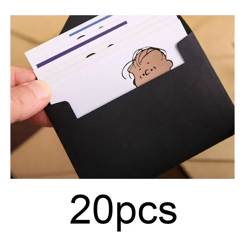 20/40/80PCS Classical White Black Kraft Blank Mini Paper Window Envelopes Wedding Invitation Envelope Gift Envelope - Black-2