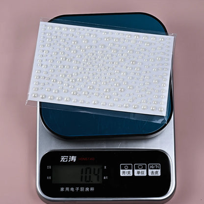 1/3/5 Sheet 3D White Pearl Eyes Face Tattoo Self Adhesive 3D Face Gem Jewels Eyeshadow Stickers Round Pearls Makeup Rhineston