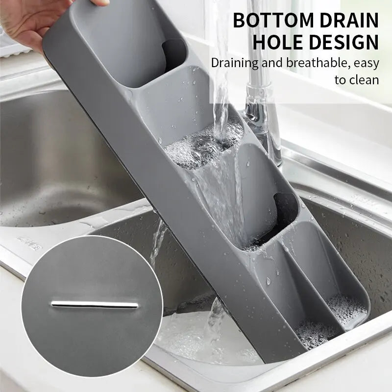 Kitchen Drawer Cutlery Storage Tray Knife Holder Spoon Forks Tableware Organizer Container For Spice Bottles Knives Block Rac