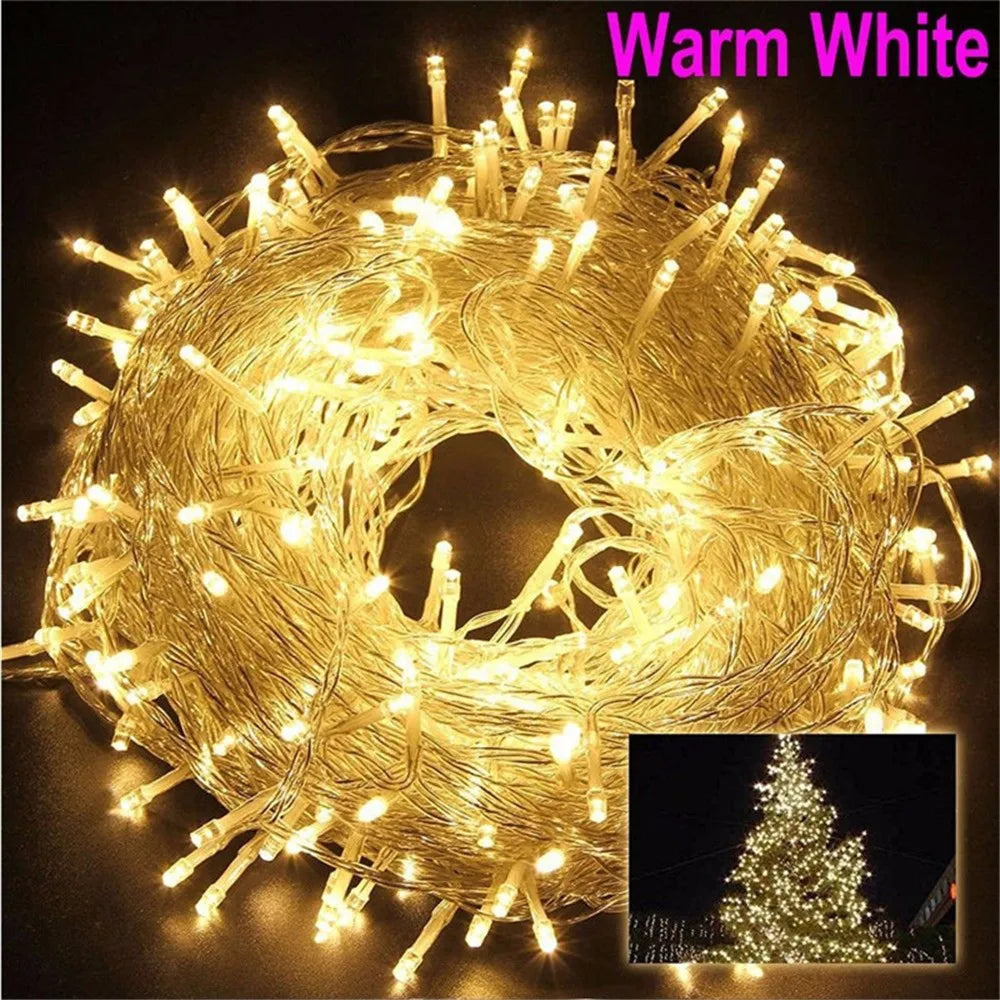 Christmas Lights 5M 10M 20M 30M 50M 100M Led String Fairy Light 8 Modes Christmas Lights For Patio Wedding Party Holiday Ligh