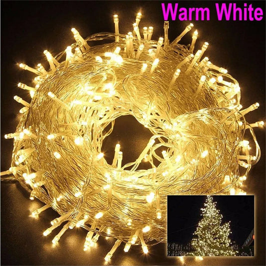 Christmas Lights 5M 10M 20M 30M 50M 100M Led String Fairy Light 8 Modes Christmas Lights For Patio Wedding Party Holiday Ligh