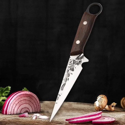 Forged Boning Knife Kitchen Cleaver Chef Paring Knife Butcher Knife Cooking Barbecue Fishing Cutting Tools with Cover