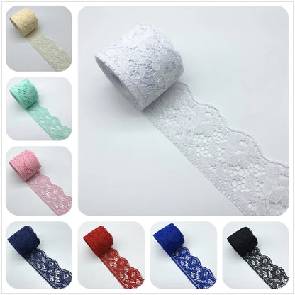 5yards/Lot 60mm Lace Ribbon Handicrafts Embroidered Net Lace Fabric Trim For Sewing Fabric Lace Ribbon Skirt Accessories