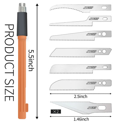 Joystar Mini Hand Saw Model Craft Tools with 8 DIY Craft Pieces Blades Modelling Knife for Hand Cutting Model Building