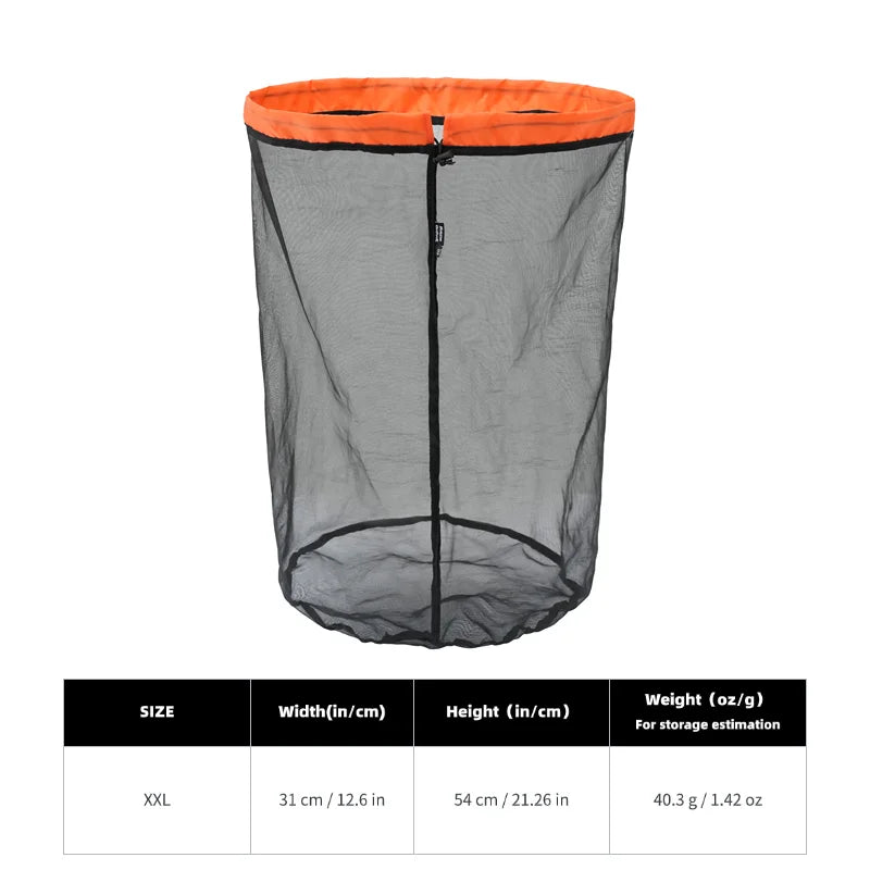 [HODR] Mesh Bags Lightweight Mesh Stuff Sack Drawstring Storage Bags Compression Pouches for Camping, Hiking, Laundry & Groce