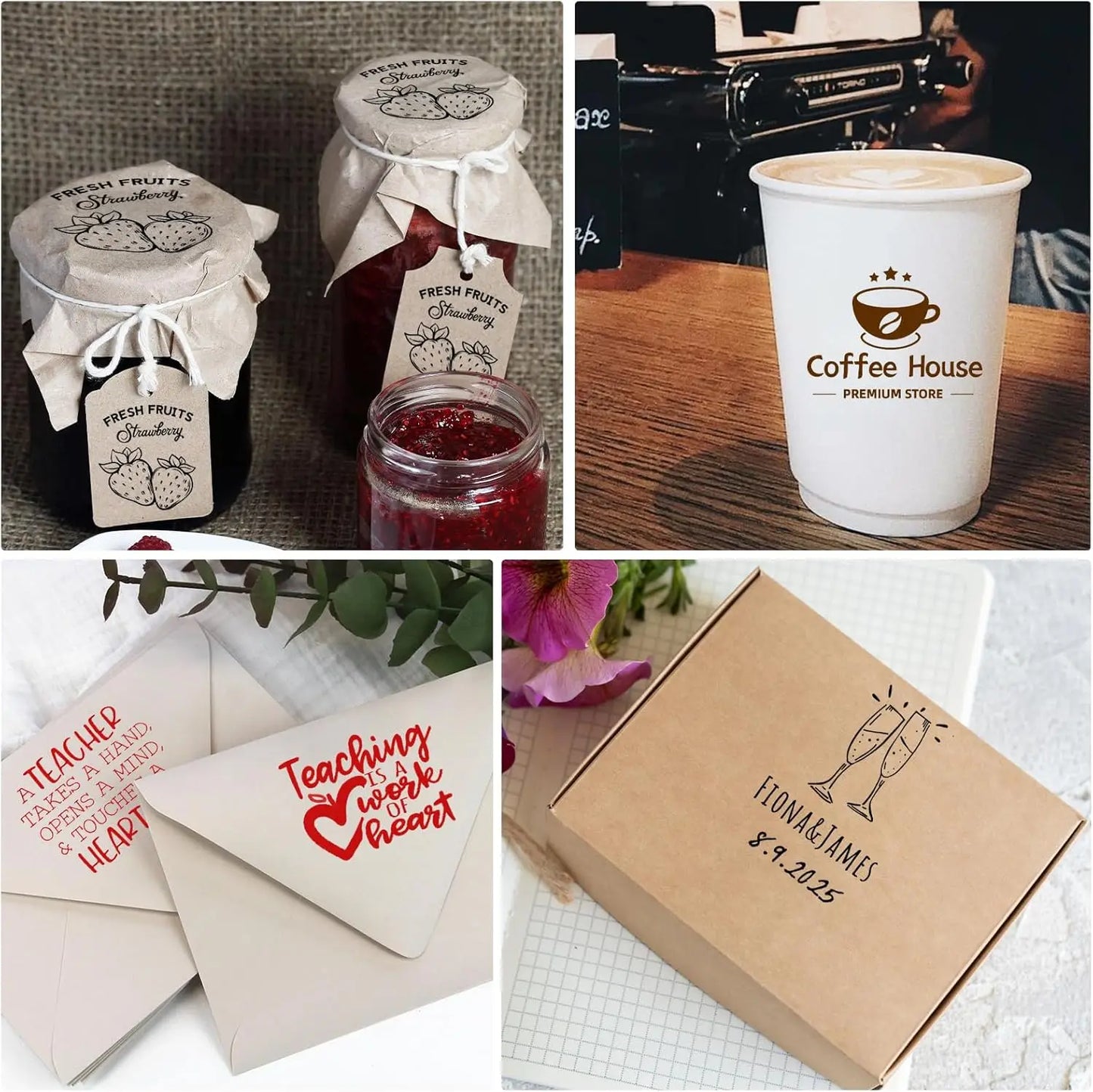 LOGO Custom Wooden Rubber Stamp Personalized Name Stamp Business Logo Customization for Office Craft DIY | Free Design