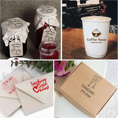 LOGO Custom Wooden Rubber Stamp Personalized Name Stamp Business Logo Customization for Office Craft DIY | Free Design