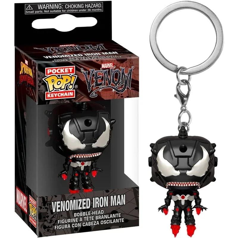 FUNKO Captain America Inro Man Deadpool Spider Man Thanos Thor Keychain Toys Vinyl Doll Collectible Toy Figures Best Kid Gift