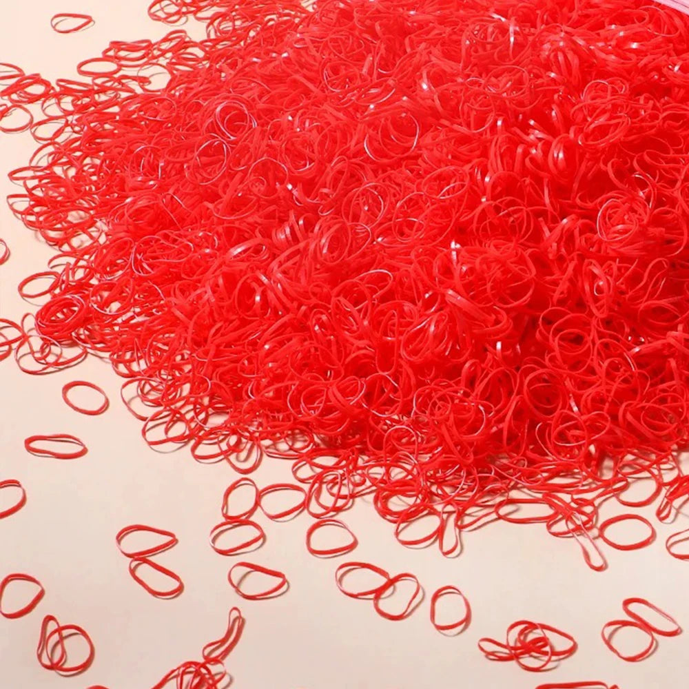 500/1000/2000pcs Girls Colourful Disposable Rubber Band Hair Ties Headband Children Ponytail Holder Bands Kids Hair Accessori