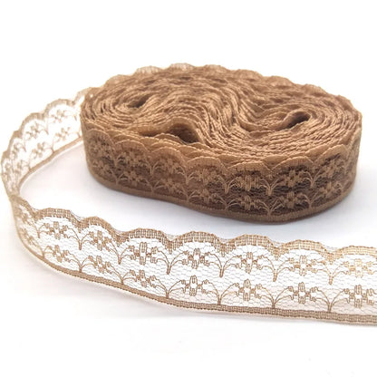 10 Yards High Quality Beautiful White Lace Ribbon Tape 22MM Lace Trim DIY Embroidered For Sewing Decoration African Lace Fabr