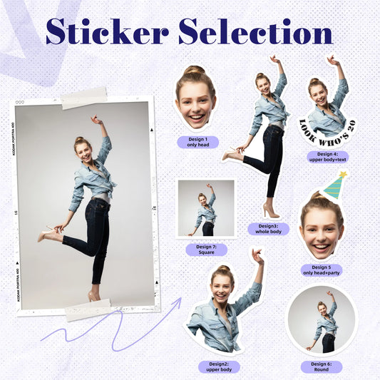 Custom Stickers PVC Waterproof Die Cut Vinyl Face Labels Round Personalized Sticker for Laptop Birthday Party Wedding Busines