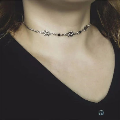 2024 Retro Style Texture Join Necklaces For Women Silver Color Stainless Steel Neck Chains For Women Jewelry Chocker