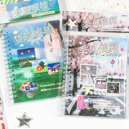 2Style 30 pieces/bag Time Reshaping Cut Film Coil Sticker Book Handbook Material Sticker DIY Photo Frame Scrapbook Notebook C