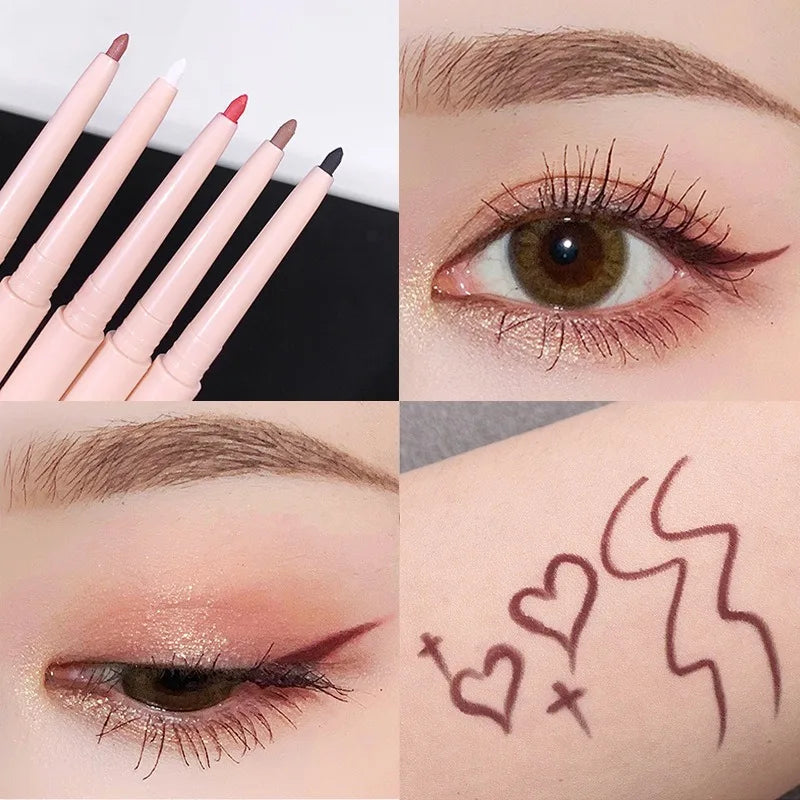 Matte Red Brown Eyeliner Gel Pencil Ultra-thin Long Lasting Quick Dry Smooth Eye Shadow Lying Silkworm Pen Makeup Cosmetics