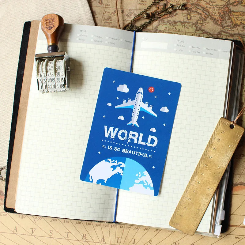 Multifunctional Traveler's Notebook Writing Mat with Grid Ruler Planner Journal TN Diary Writing Board PP Stationery Supplies